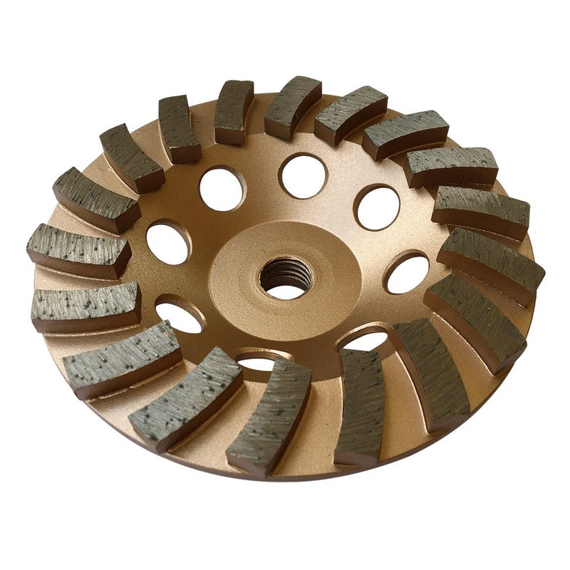 EDiamondTools عجلات طحن الماس 5" للخرسانة أو البناء، 18 قطعة توربو، #30/40 حبيبات، رابطة متوسطة، 5/8"-11 محور - Image 1
